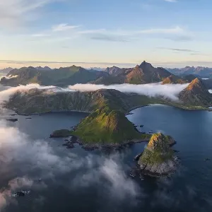 Coast, fjords and mountains, Mount Trehyrna Coast, fjords and mountains, Mount Trehyrna