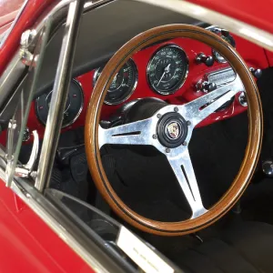Cockpit of a classic Porsche 356 car