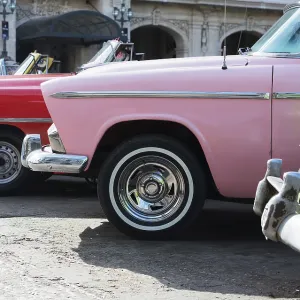 Colorful American classic cars in Havana on Cuba Colorful American classic car on the street in Havana Cuba