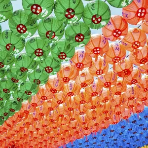 Colorful lanterns at Cheonggye temple in Uiwang Colorful lanterns at Cheonggye temple in Uiwang
