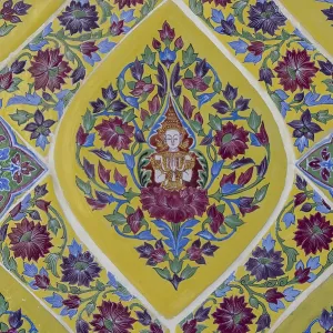 Coloured Bencharong ceramic tiles