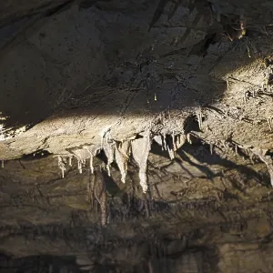 A colourful stalactite cave
