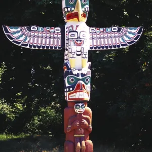 Colourful Totems in Stanley Park Print, Vancouver, Canada Colourful Totems in Stanley Park Print, Vancouver, Canada