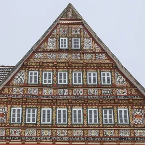Colourfully Painted Half-Timbered House Print, Stadthagen, Germany