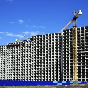 Construction of apartment houses in new big residential districts