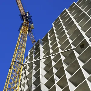 Construction of apartment houses in new big residential districts