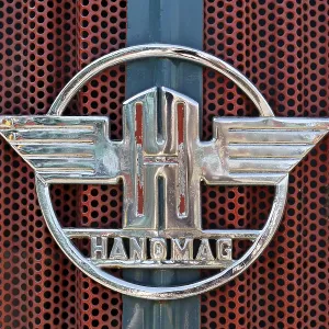 Cooler with the Hanomag logo, vintage tractor