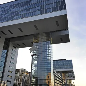 Crane houses, modern architecture on the Rhine