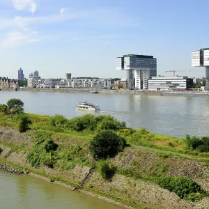 Crane houses, modern architecture on the Rhine