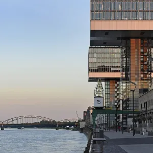 Crane houses, modern architecture on the Rhine