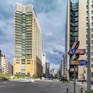 Crossing intersection of Hibiya Street and Harumi street at the entrance of the Hibiya Park