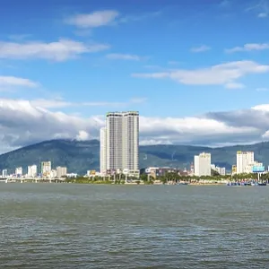 Da Nang, Vietnam - January 05, 2019 : panorama of DaNang city with Han River Da Nang, Vietnam - January 05, 2019 : panorama of DaNang city with Han River