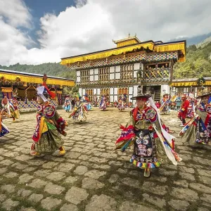 Dancer at Mask Dance, Religious Tsechu Monastery Festival
