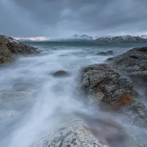 Dark Clouds Over Stormy Sea Print, Sommaroy Island, Norway