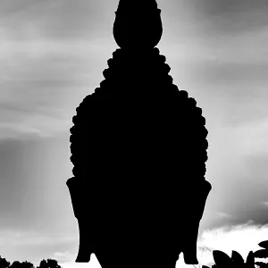 The dark head silhouette with historical helmet