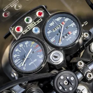 The dashboard of an old motorcycle The dashboard of an old motorcycle