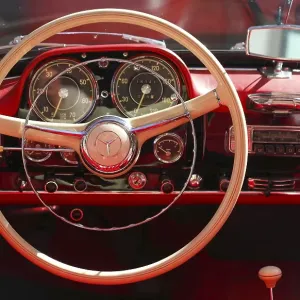 Dashboard and steering wheel of a Mercedes Benz