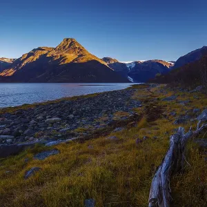 Dawn over the Oksfjordjokelen, Finnmark