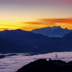 Dawn with a view of the Osterhorn group and Dachstein Dawn with a view of the Osterhorn group and Dachstein