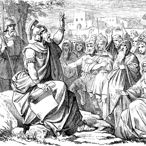 Before his death, Joshua gathers the tribes of Israel around him