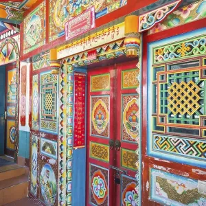 Decorated house entrance, Shuzheng Tibetan village Decorated house entrance, Shuzheng Tibetan village