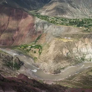 Deep mountain river valley in Yunnan province