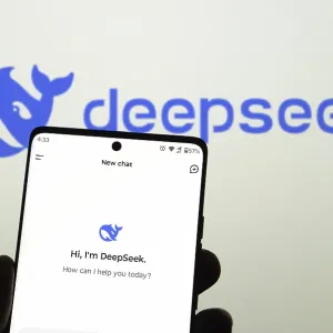Deepseek Ai logo is displayed on smartphone Deepseek Ai logo is displayed on smartphone