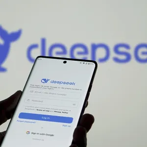 Deepseek Ai logo is displayed on smartphone Deepseek Ai logo is displayed on smartphone