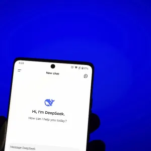 Deepseek Ai logo is displayed on smartphone Deepseek Ai logo is displayed on smartphone
