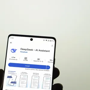 Deepseek Ai logo is displayed on smartphone Deepseek Ai logo is displayed on smartphone