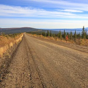 The Dempster Highway south of Eagle Plains in the Yukon Territory The Dempster Highway south of Eagle Plains in the Yukon Territory