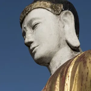 Detail, Buddha statue in Lumbini Garden Detail, Buddha statue in Lumbini Garden