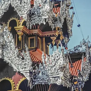 Détail de la Pagode Sule, Rangoon, Birmanie, Myanmar, Asie 1982
