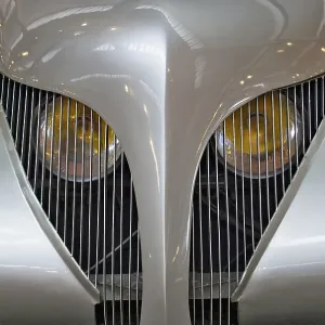Detailed view of a vintage car
