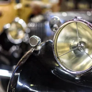 Details of a classic car in a museum Details of a classic car in a museum