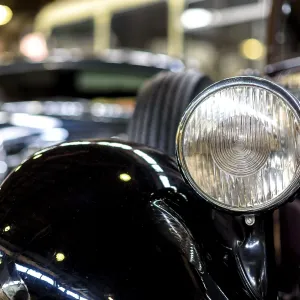 Details of a classic car in a museum Details of a classic car in a museum