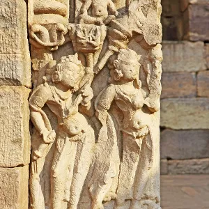 Details of stone carvings from temple 31 near stupa 5 built during 6th or 7th century