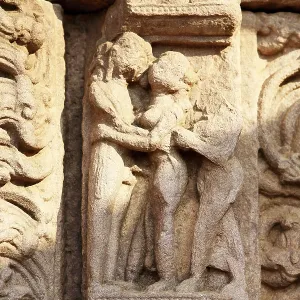Details of stone carvings from temple 31 near stupa 5 built during 6th or 7th century Details of stone carvings from temple 31 near stupa 5 built during 6th or 7th century