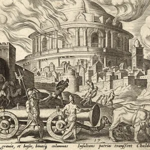 From The Disasters of The Jewish People: The Chaldeans carry away the pillars of the Temple