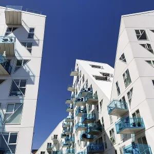 Distinctive white residential complex
