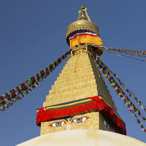 Dome and golden tower of Boudhanath Dome and golden tower of Boudhanath