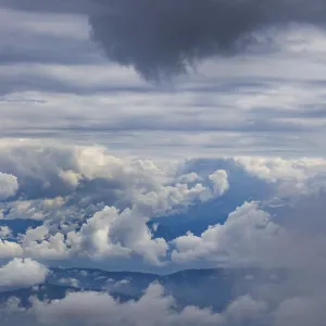 Dramatic cloudy sky on the Gerlitzen with a view of the Klagenfurt basin