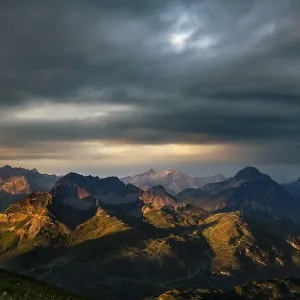 Dramatic light and cloud atmosphere over Allgaeu and Lechtal Alps Dramatic light and cloud atmosphere over Allgaeu and Lechtal Alps