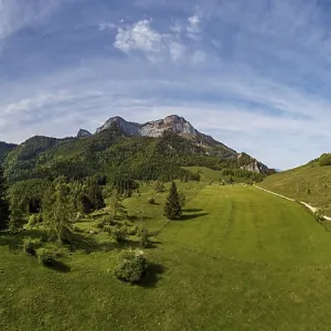 Drone image, Eisenaualm with Schafberg Drone image, Eisenaualm with Schafberg