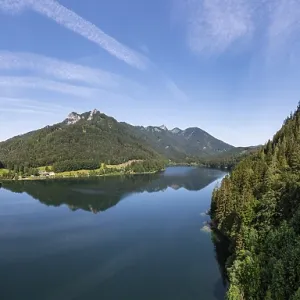 Drone image, Schwarzensee in the Schafberg massif near Sankt Wolfgang