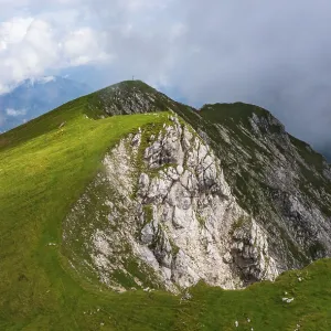 Drone image, view from the Gamsfeld into the Osterhorn group