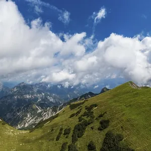 Drone image, view from the Gamsfeld into the Osterhorn group Drone image, view from the Gamsfeld into the Osterhorn group