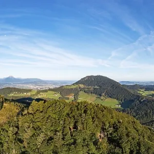 Drone shot, Gurlspitze with view to Gaisberg