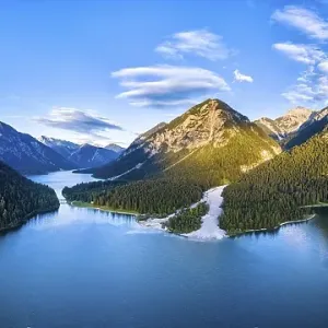 Drone shot, Heiterwanger See, Tyrol Drone shot, Heiterwanger See, Tyrol
