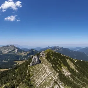 Drone shot, panorama shot, mountain landscape